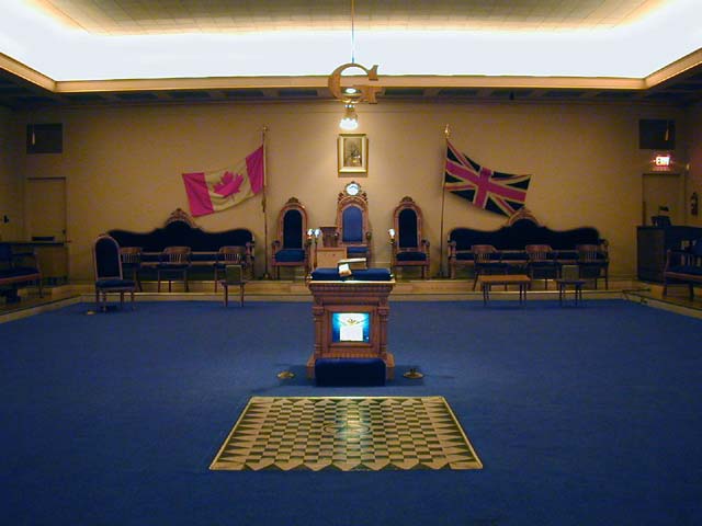 Lodge room at the Greenwich Street Masonic Temple