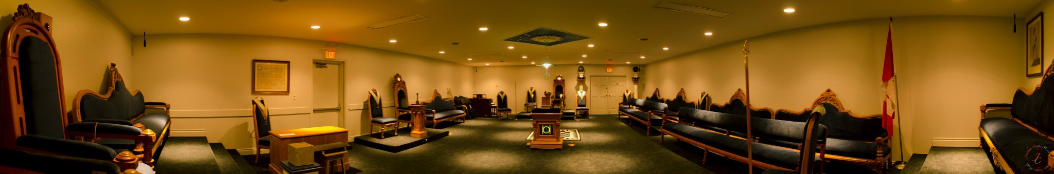 Panoramic view of the current lodge room